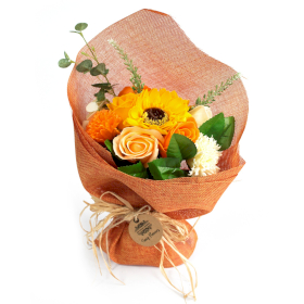 Standing Soap Flower Bouquet - Orange