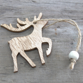Pack of 3 Christmas Wooden Craft Decoration - Raindeer