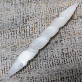 Selenite Spiral Wands - 16 cm (Point Both Ends)