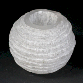 Selenite Snowball Candle Holder - 8 cm