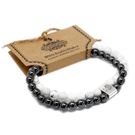 Magnetic Gemstone Bracelet - White Howlite Chackra