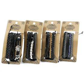 Mens Bracelet Sets - Black & Macho (asst)