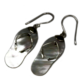 Shell & Silver Earrings - Flip-flops- MOP