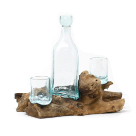 Molton Glass on Wood - Whisky Set