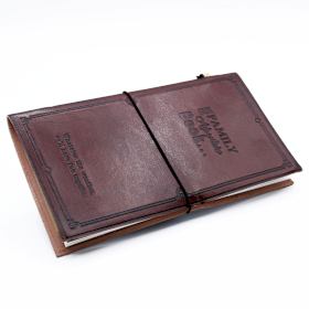 Handmade Leather Journal - Our Family Adventure Book - Brown  (80 pages)