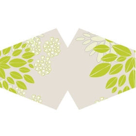 Reusable Fashion Face Covering - Grean Leaves (Adult)