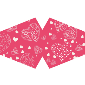 Reusable Fashion Face Covering - Pink Hearts (Adult)