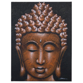Buddah Painting - Copper Brocade Detail