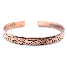 Copper Tibetan Bracelet - Slim Tribal  Swirls