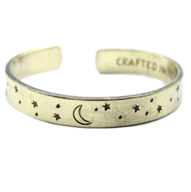 Inspiration Bracelet - Brass Snrise, Galaxy, Stars, Earth