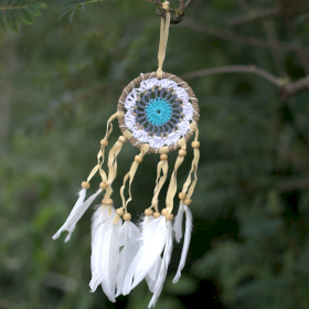 Pastel Blue Macramé Dream Catcher 9cm (asst colours)