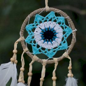 Pastel Blue Macramé Dream Catcher 12cm (asst colours)