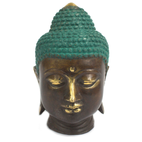 Large Classic Brass Buddha Head