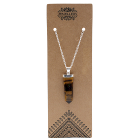 Gemstone Flat Pencil Pendant - Tiger Eye