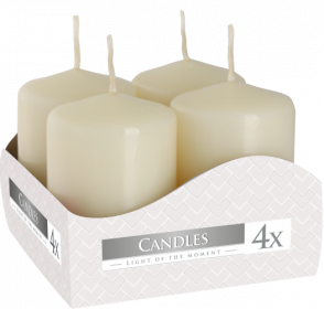 Set of Pillar Candles  40x60mm (4 pieces) - Ivory