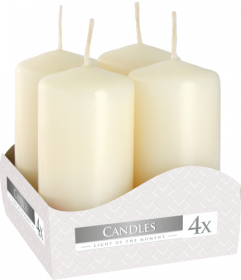 Set of Pillar Candles  40x80mm (4 pieces) - Ivory