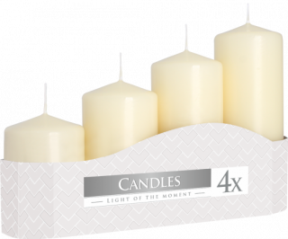 Set of Pillar Candles  50mm (11/16/22/33H) (4 pieces) - Ivory