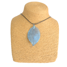 Necklace - Bravery Leaf - Blue