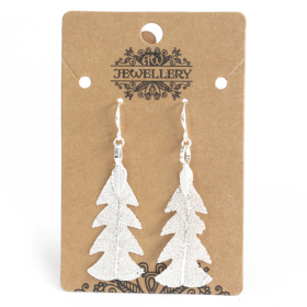 Earrings - Festive Fir Leaf - Silver