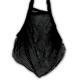 Pure Cotton Mesh Bag - Black