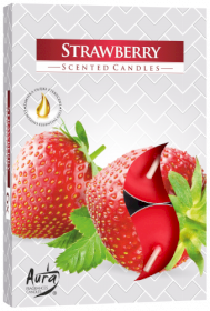 Set of 6 Scented Tealights - Strawberry