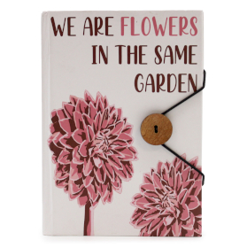 Small Notebook with strap - Flowers in the same garden