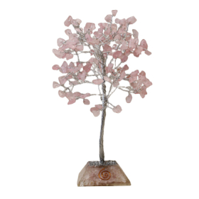 Gemstone Tree with Organite Base - 160 Stone - Rose Quartz