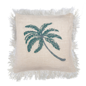 1x Linen Cushion 60 x 60  Palm Tree