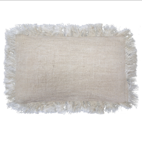 1x Linen Cushion 30x50cm with fringe