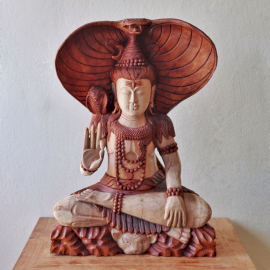 Hand Carved Buddha Statue - Shiva with Cobra - 50cm