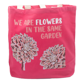 Printed Cotton Bag - We are Flowers - Pink