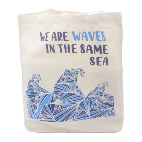 Printed Cotton Bag - We are Waves - Natural