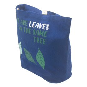 Printed Cotton Bag - We are Leaves - Blue