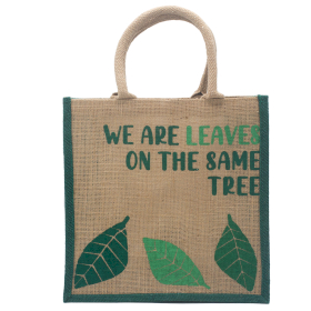 Printed Jute Bag - We are Leaves - Natural