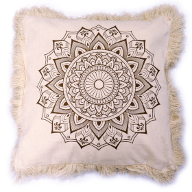 Lotus Mandala  Cushion - 45x45cm - bronze