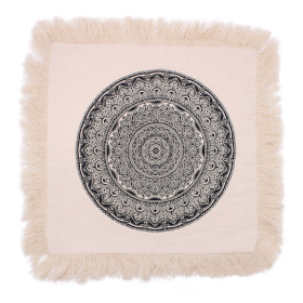 Traditional Mandala Cushion - 60x60cm - black