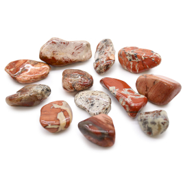 Bag of 12 Medium African Tumble Stones - Light Jasper - Brecciated