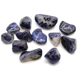 Bag of 12 Medium African Tumble Stones - Sodalite - Pure Blue