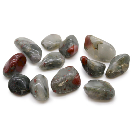 Bag of 12 Medium African Tumble Stones - Bloodstone - Sephtonite