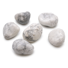 Bag of 6 Large African Tumble Stones - White Howlite - Magnesite