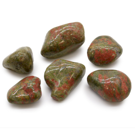 Bag of 6 Large African Tumble Stones - Unakite