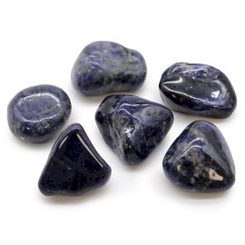 Bag of 6 Large African Tumble Stones - Sodalite - Pure Blue