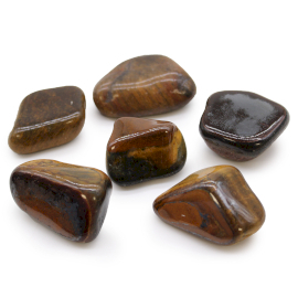 Bag of 6 Large African Tumble Stones - Tigers Eye - Varigated