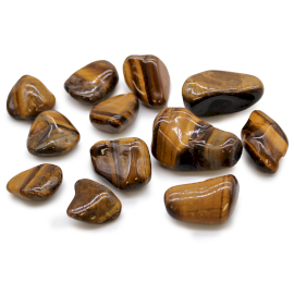 12x Medium African Tumble Stones - Tigers Eye - Golden