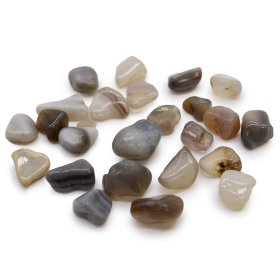 24x Small African Tumble Stones - Grey Agate - Botswana