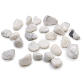 Bag of 24 Small African Tumble Stones - White Howlite - Magnesite