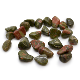Bag of 24 Small African Tumble Stones - Unakite