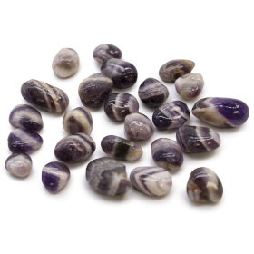 Bag of 24 Small African Tumble Stones - Amethyst - Chevron