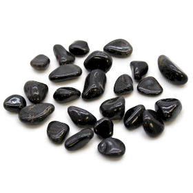 Bag of 24 Small African Tumble Stones - Black Onyx
