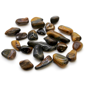 Bag of 24 Small African Tumble Stones - Tigers Eye - Varigated